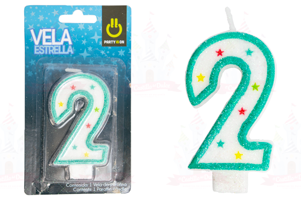 VELA ESTRELLA AZUL # 2 12/1 PZ FAB SELECTA - EL CASTILLO DEL DULCE