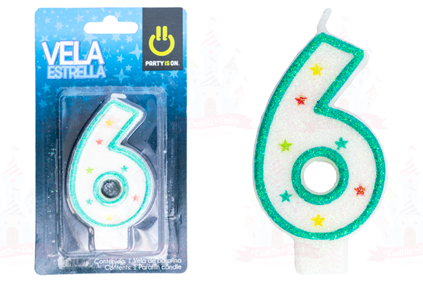 VELA ESTRELLA AZUL # 6 12/1 PZ FAB SELECTA - EL CASTILLO DEL DULCE