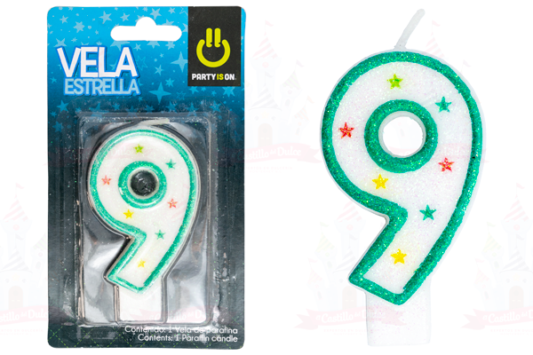 VELA ESTRELLA AZUL # 9 12/1 PZ FAB SELECTA - EL CASTILLO DEL DULCE