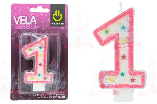 VELA ESTRELLA ROSA # 1 12/1 PZ FAB SELECTA - EL CASTILLO DEL DULCE