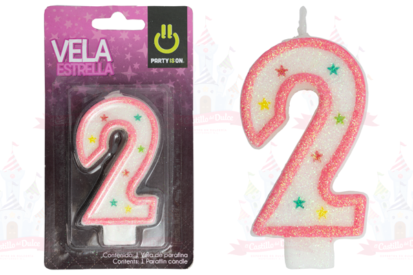 VELA ESTRELLA ROSA # 2 12/1 PZ FAB SELECTA - EL CASTILLO DEL DULCE