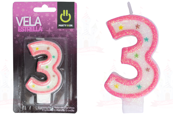 VELA ESTRELLA ROSA # 3 12/1 PZ FAB SELECTA - EL CASTILLO DEL DULCE