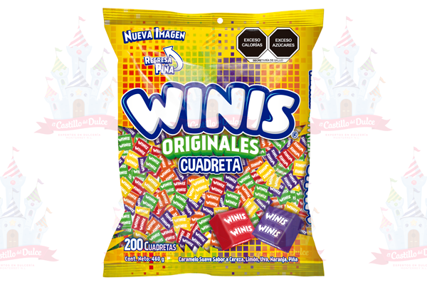 WINIS CUADRETA SURTIDO 12/200 PZAS BOLSA