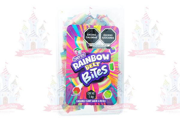 CARAMELO RAINBOW BELT BITES 12/1 KG CANDY BOX