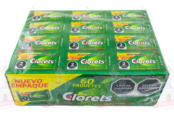 CLORETS 2S NUEVO EMPAQUE 32/60 PZAS