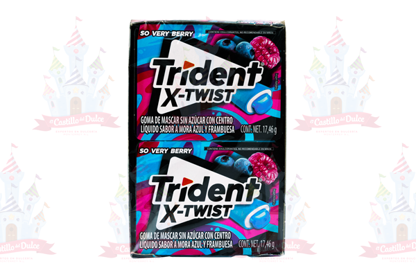 TRIDENT TWIST MORA AZUL-FRAMBUESA 18/8 PZA ADAMS - EL CASTILLO DEL DULCE