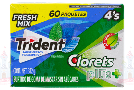 TRIDENT 4S FRESH MIX 24/60 ADAMS - EL CASTILLO DEL DULCE