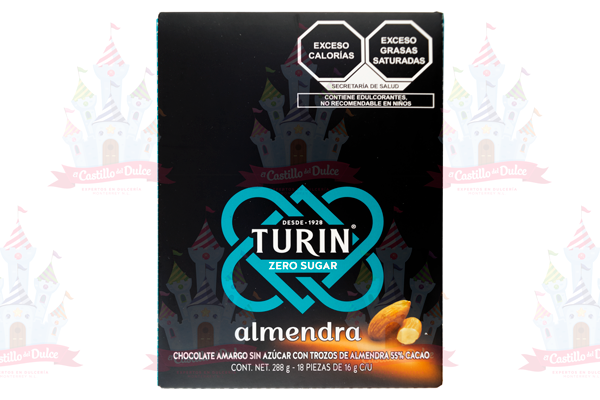 CHOCOLATE ALMENDRA ZERO AZUCAR 5/18 PZA TURIN