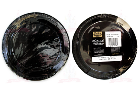 PLATO #7 NEGRO 10/20 AMSCAN - EL CASTILLO DEL DULCE