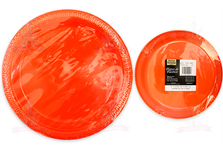 PLATO #9 NARANJA 10/20 AMSCAN - EL CASTILLO DEL DULCE