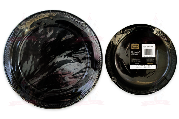 PLATO #9 NEGRO 10/20 AMSCAN - EL CASTILLO DEL DULCE