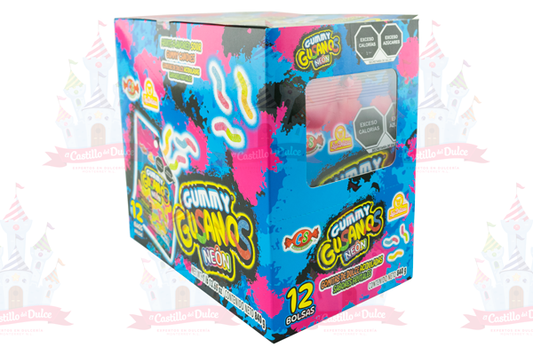 GUMMY GUSANOS NEON 8/12 PZ (70 GRS) DELICIAS