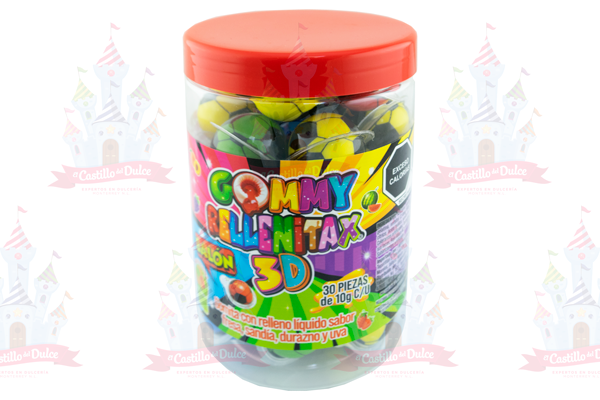 GOMITAS RELLENITAS 3D BALON 12/30 PZ HUBIN
