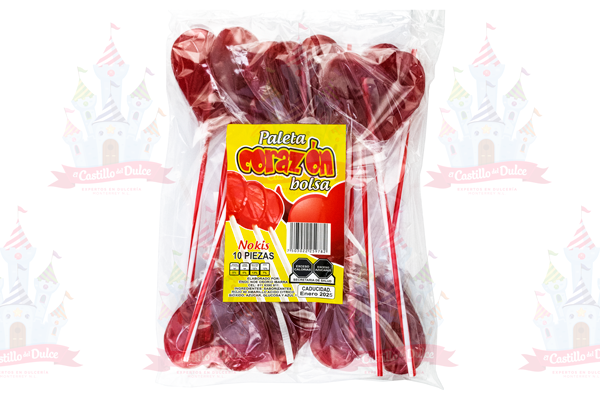PALETA CORAZON MEDIANO 30/10 NOKIS - EL CASTILLO DEL DULCE