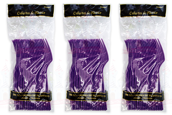 TENEDOR MORADO 6/20 AMSCAN - EL CASTILLO DEL DULCE