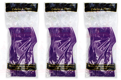 TENEDOR MORADO 6/20 AMSCAN - EL CASTILLO DEL DULCE