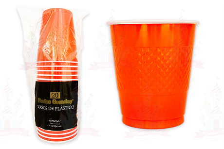 VASO #12 NARANJA 10/20 AMSCAN - EL CASTILLO DEL DULCE