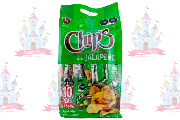 BOLSA CHIPS JALAPEÑO 4/10 PZA 42 GS BARCEL - EL CASTILLO DEL DULCE