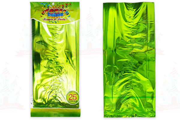BOLSA METALIZADA LIMON 50/25 FESTIBOLSAS - EL CASTILLO DEL DULCE