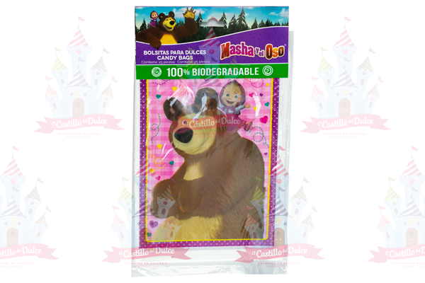 BOLSA MASHA Y EL OSO 6/25 PZA GRANMARK - EL CASTILLO DEL DULCE