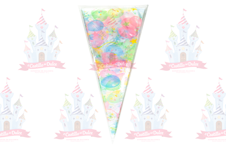 CELOFAN CONICA GLOBO PASTEL 12X30 C/50 PZA LOZMAR - EL CASTILLO DEL DULCE
