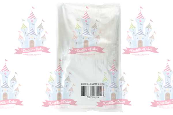 BOLSA CELOFAN 15X30 1/100 - EL CASTILLO DEL DULCE
