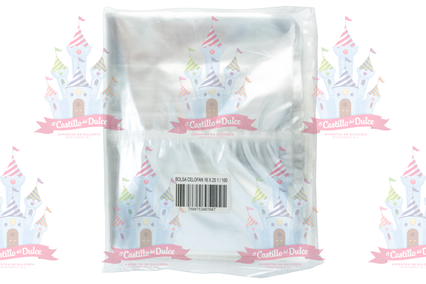 BOLSA CELOFAN 16X25 C/100 PZAS - EL CASTILLO DEL DULCE