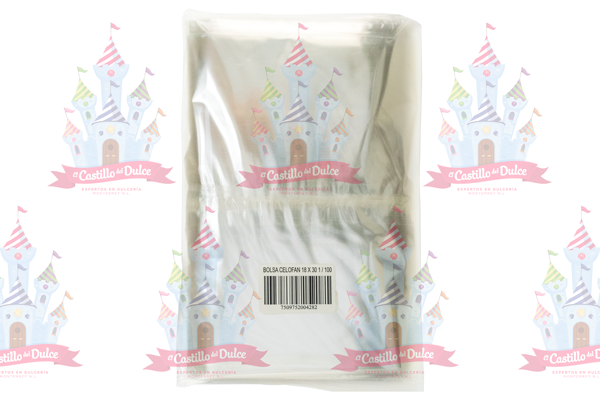BOLSA CELOFAN 18X30 1/100 - EL CASTILLO DEL DULCE