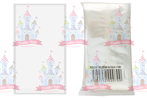 BOLSA CELOFAN 6X12 1/100 - EL CASTILLO DEL DULCE