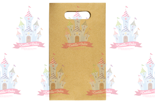 BOLSA KRAFT TROQUELADA MEDIANA 360/1 PZA CALTOM - EL CASTILLO DEL DULCE