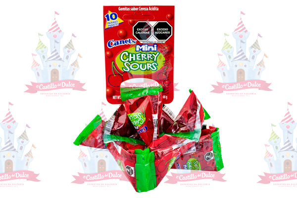 MINI CHERRY SOURS TIRA 40/10 PZ CANELS - EL CASTILLO DEL DULCE