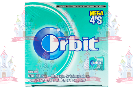 CHICLE 4P ORBIT POLAR MINT 24/40 WRIGLEYS - EL CASTILLO DEL DULCE