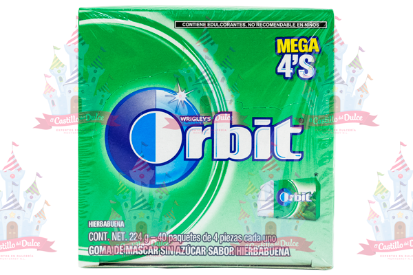 CHICLE 4P ORBIT YERBABUENA 24/40 WRIGLEY - EL CASTILLO DEL DULCE