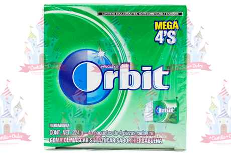 CHICLE 4P ORBIT YERBABUENA 24/40 WRIGLEY - EL CASTILLO DEL DULCE