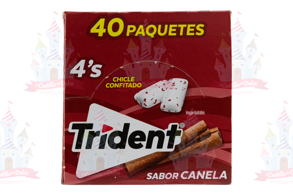 TRIDENT 4S CANELA 40/40 ADAMS - EL CASTILLO DEL DULCE