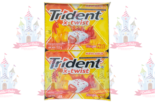 TRIDENT X-TWIST MANGO CHAMOY 24/10 PZA - EL CASTILLO DEL DULCE