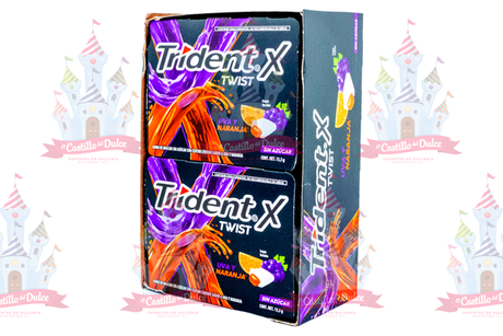 TRIDENT TWIST 7S UVA/NARANJA 24/10 PZA ADAMS - EL CASTILLO DEL DULCE