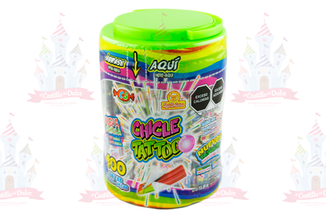 CHICLE TATTOO VITROLERO 24/100 DELICIAS - EL CASTILLO DEL DULCE