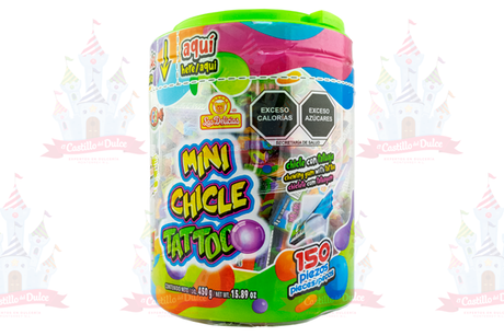MINI CHICLE TATTO 24/150 DELICIAS - EL CASTILLO DEL DULCE