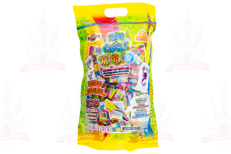 MINI CHICLE TATTOO BOLSA 24/150 DELICIAS - EL CASTILLO DEL DULCE