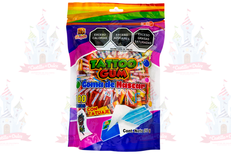 TATTOO GUM BOLSA 24/100 PZA TINAJITA - EL CASTILLO DEL DULCE