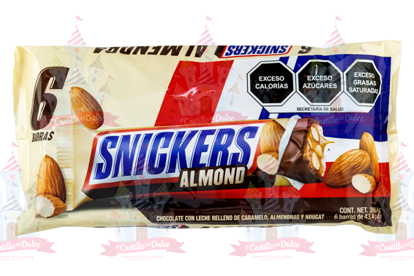 SNICKER ALMENDRA 12/6/43.4 GRS - EL CASTILLO DEL DULCE