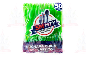CUCHARA CHICA VERDE NEON 60/50 PZA SMMTY - EL CASTILLO DEL DULCE