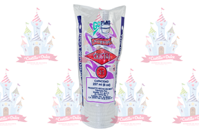 VASO CRISTAL ALTO 8 OZ C/TAPA 40/25 PZA GOPLAS - EL CASTILLO DEL DULCE