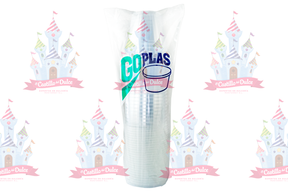 VASO CRISTAL 5 OZ C/TAPA 40/25 PZA GOPLAS - EL CASTILLO DEL DULCE
