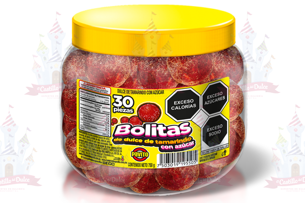 BOLITA DE TAMARINDO AZUCAR 24/30 PZA PAVITO - EL CASTILLO DEL DULCE