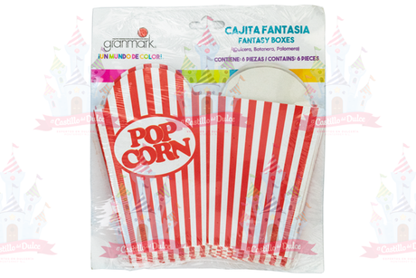 CAJA PALOMERA POP CORN 6/6 PZA GRANMAR - EL CASTILLO DEL DULCE