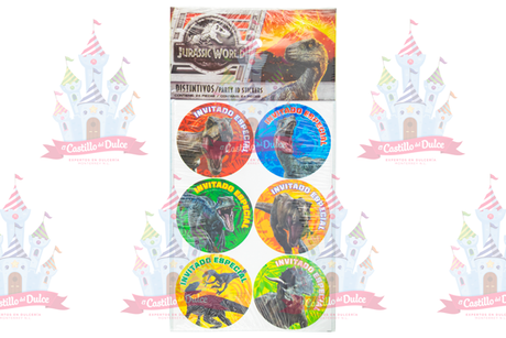 DISTINTIVO JURASSIC WORLD 6/24 GRANMARK - EL CASTILLO DEL DULCE