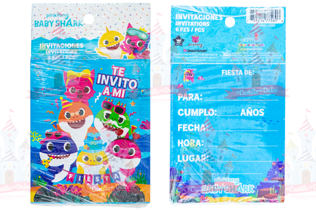 INVITACION BABY SHARK 24/6 PZ GRANMARK - EL CASTILLO DEL DULCE