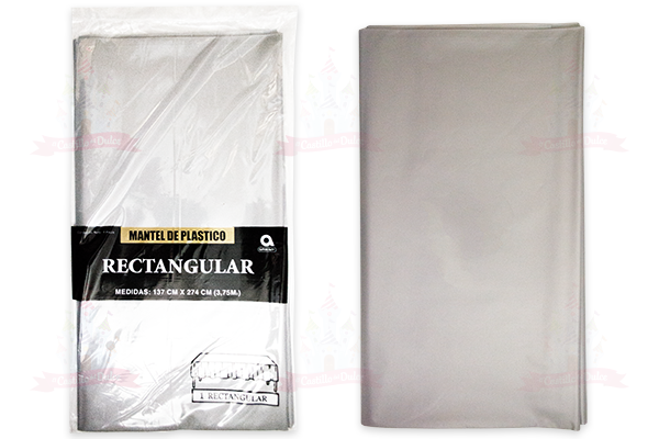 MANTEL RECT. PLATEADO 6/1 AMSCAN - EL CASTILLO DEL DULCE